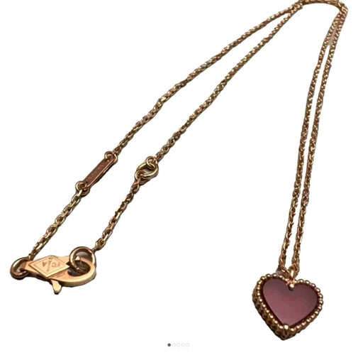 Collier Van Cleef & Arpels Sweet Alhambra - Collier en or rose et cornaline 58 Facettes Jnci11