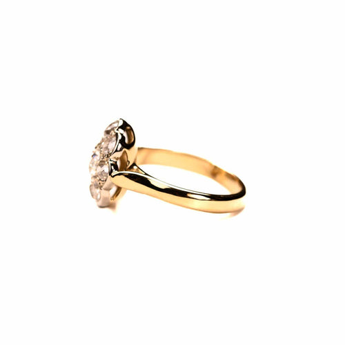 Bague 56 Bague marguerite diamants taille ancienne en or jaune 18K 58 Facettes LMB-347
