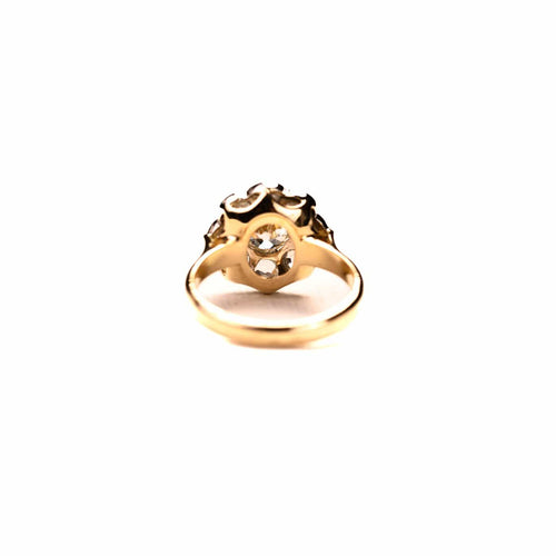 Bague 56 Bague marguerite diamants taille ancienne en or jaune 18K 58 Facettes LMB-347