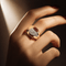 Bague 57 Bague tank en or rosé et or blanc 18 carats avec diamants et rubis 58 Facettes 1.0001420/1
