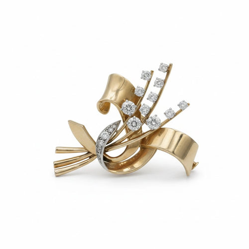 Broche Broche en or jaune et platine sertie de diamants (1,05 ct) 58 Facettes 1.0001314/2