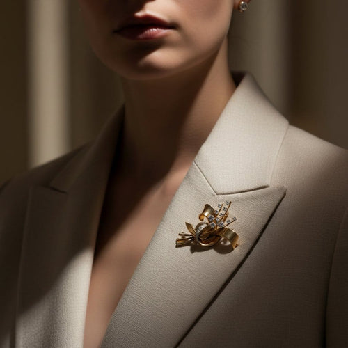 Broche Broche en or jaune et platine sertie de diamants (1,05 ct) 58 Facettes 1.0001314/2