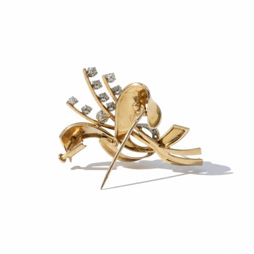 Broche Broche en or jaune et platine sertie de diamants (1,05 ct) 58 Facettes 1.0001314/2