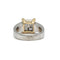 Bague 54.5 Bague en or blanc et jaune 750 sertie de 4 diamants princesse 58 Facettes 260124R
