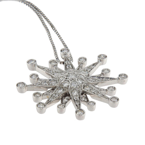 Collier Collier - Pendentif étoile en or blanc 18 kt et diamants 0,78 ct 58 Facettes G3935