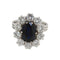 Bague 55 Bague en or blanc 18 kt avec saphir 2,50 ct et diamants 58 Facettes G3933