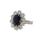 Bague 55 Bague en or blanc 18 kt avec saphir 2,50 ct et diamants 58 Facettes G3933