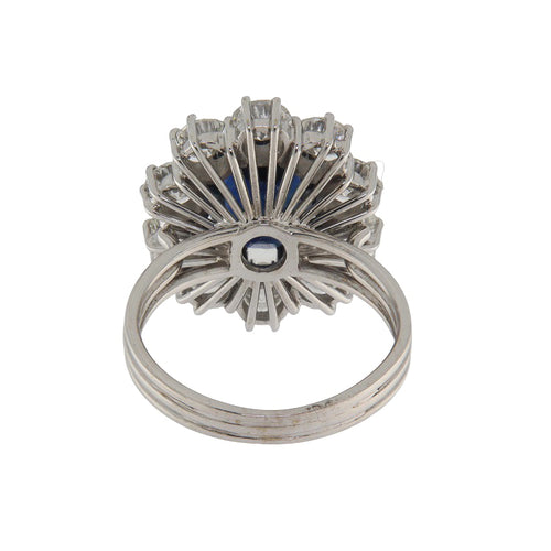 Bague 55 Bague en or blanc 18 kt avec saphir 2,50 ct et diamants 58 Facettes G3933