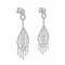 Boucles d'oreilles Boucles d’oreilles chandelier longues en or blanc 18k et diamants 58 Facettes 50463