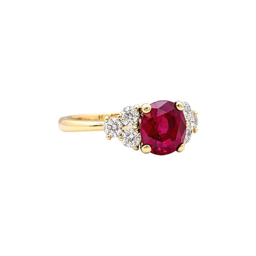 Bague 50 Bague or jaune, rubis et diamants. 58 Facettes 35599