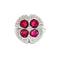 Bague 54 Bague "Fleur", or blanc, rubis synthétiques et diamants. 58 Facettes 35614
