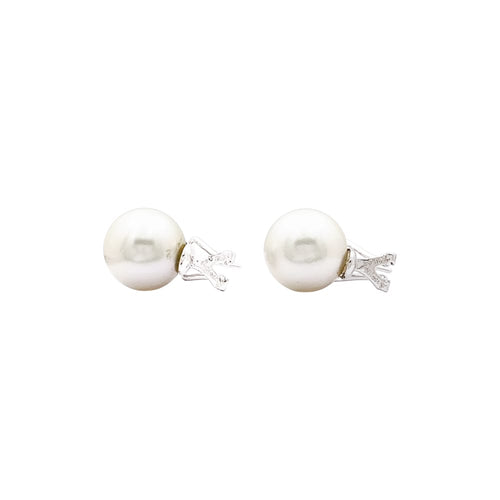Boucles d'oreilles Boucles d'oreilles perles et diamants. 58 Facettes 35541