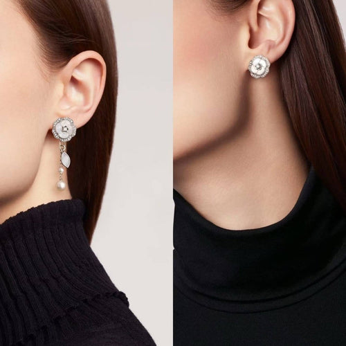 Boucles d'oreilles Chanel De Camélia - Boucles d’oreilles en or blanc 18k, diamants 58 Facettes Jnci13