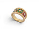 Bague 52 Bague motif fleur en or jaune 18k avec diamants, rubis, émeraudes et saphirs 58 Facettes 274618