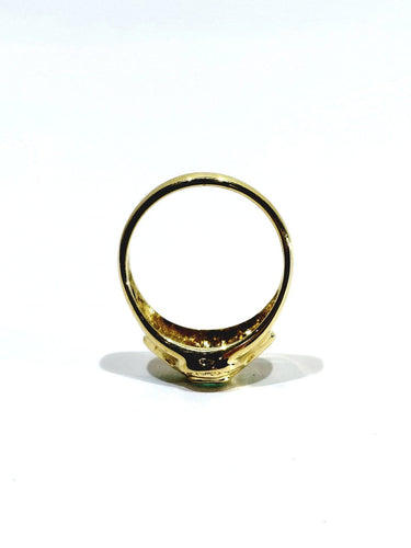 Bague 54 Bague en or jaune 18 carats avec diamants et émeraudes 58 Facettes id: 1752351