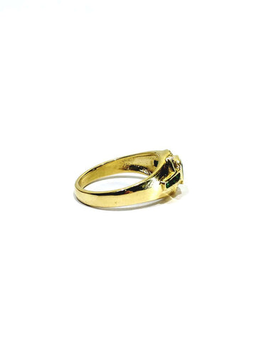 Bague 54 Bague en or jaune 18 carats avec diamants et émeraudes 58 Facettes id: 1752351