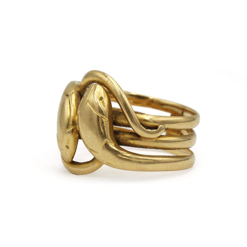 Bague 60 Bague serpents entrelacés ancienne XIXe siècle en or jaune 18K 58 Facettes 1339