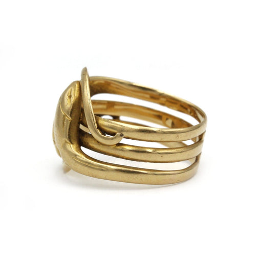 Bague 60 Bague serpents entrelacés ancienne XIXe siècle en or jaune 18K 58 Facettes 1339