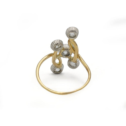 Bague 53 Bague en or jaune 750 sertie de diamants taille ancienne 58 Facettes 1351