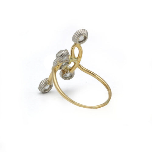 Bague 53 Bague en or jaune 750 sertie de diamants taille ancienne 58 Facettes 1351