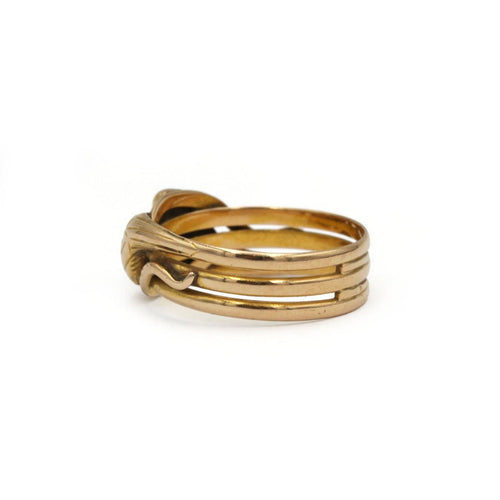 Bague 63 Bague serpent ancienne en or jaune 750 avec rubis et saphir 58 Facettes 1358