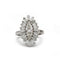 Bague 50 Bague contemporaine en or blanc 750 avec diamants marquise et baguette 58 Facettes 1367