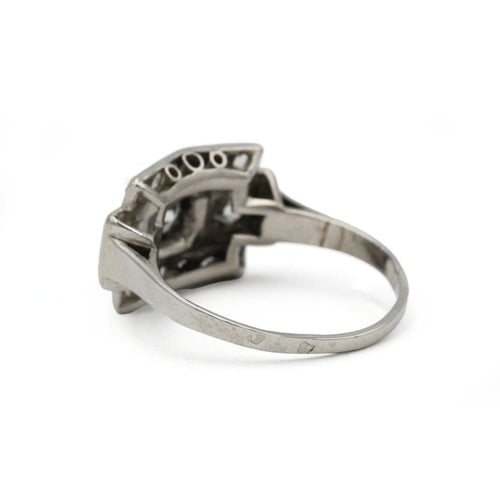 Bague 53 Bague Art déco en platine et diamants taille ancienne 58 Facettes 1383