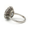 Bague 53 Bague rétro en or blanc 750 avec diamants et rubis 58 Facettes 1384