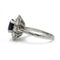 Bague 55 Bague marguerite en or blanc 750 et platine, saphir de Ceylan 2,60 ct 58 Facettes 1391