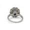 Bague 55 Bague marguerite en or blanc 750 et platine, saphir de Ceylan 2,60 ct 58 Facettes 1391