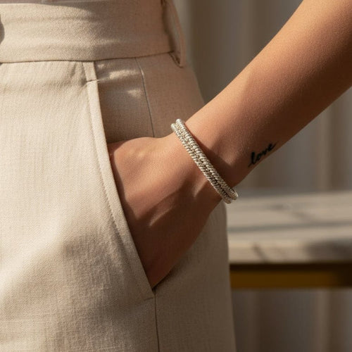 Bracelet Hermès - Bracelet en argent signé Lucien Vachey 58 Facettes 1.0000900/2