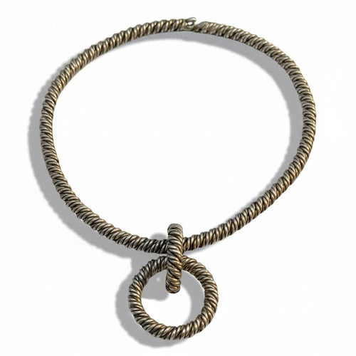 Collier Hermès - Collier vintage en argent à deux anneaux entrelacés 58 Facettes 1.0000900/1