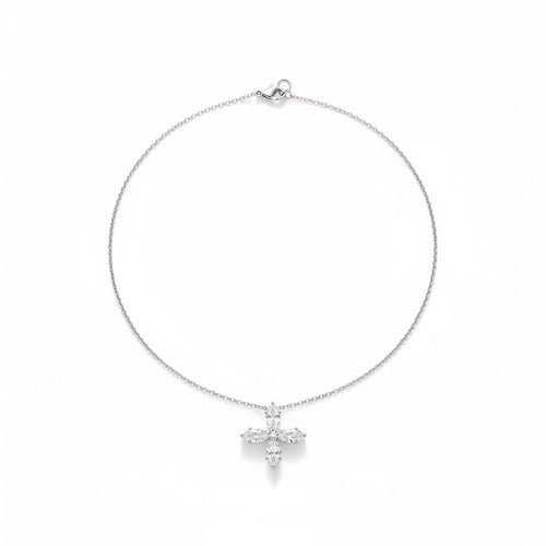 Collier Collier trèfle en or blanc 18 carats et diamants 58 Facettes 1.0001389/1