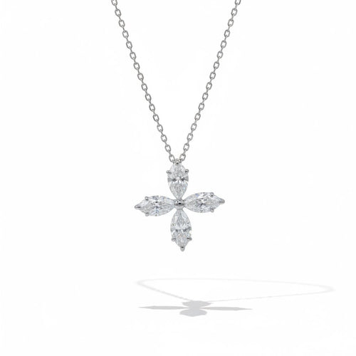Collier Collier trèfle en or blanc 18 carats et diamants 58 Facettes 1.0001389/1