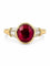 Bague 51 Solitaire - Bague en or jaune 18 carats, rubis de Siam et diamants 58 Facettes Srd