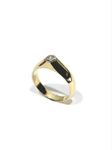 Bague 53 Bague dôme en or jaune 18 carats et diamant 58 Facettes id: 1752936