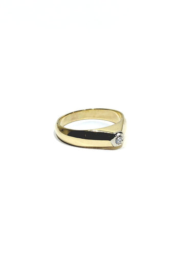 Bague 53 Bague dôme en or jaune 18 carats et diamant 58 Facettes id: 1752936