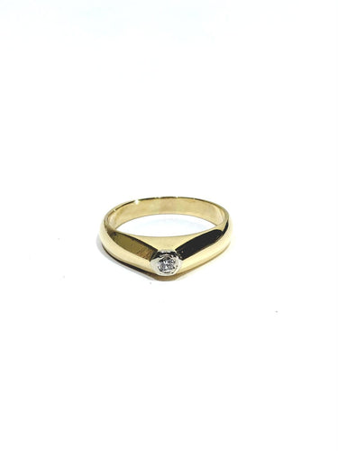 Bague 53 Bague dôme en or jaune 18 carats et diamant 58 Facettes id: 1752936