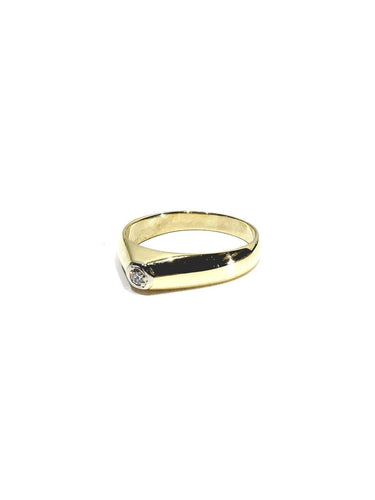 Bague 53 Bague dôme en or jaune 18 carats et diamant 58 Facettes id: 1752936