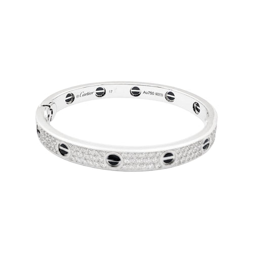 Bracelet Bracelet Cartier, "Love", or blanc, diamants et céramique. 58 Facettes 35588