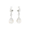 Boucles d'oreilles Boucles d'oreilles pendantes or blanc, diamants et perles. 58 Facettes 35595