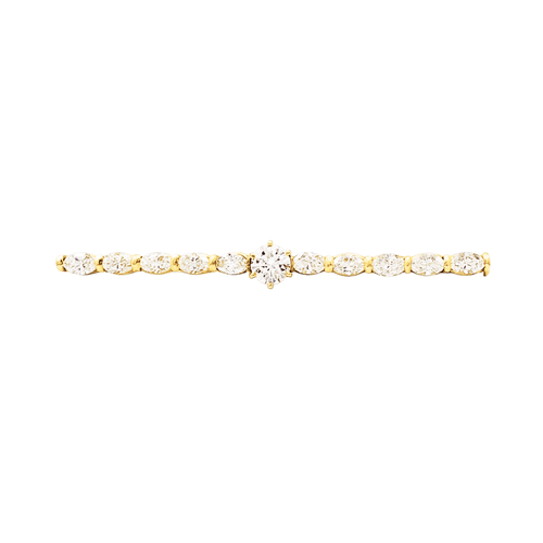 Broche Broche-barrette or jaune et diamants. 58 Facettes 35600