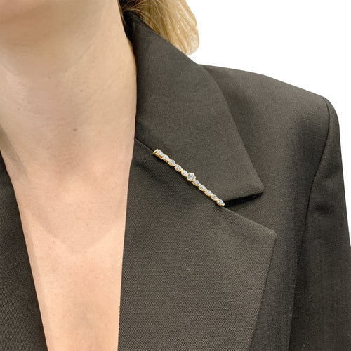 Broche Broche-barrette or jaune et diamants. 58 Facettes 35600