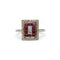 Bague 56 Bague Art déco en platine avec diamants et rubis calibrés 58 Facettes 1386