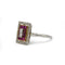 Bague 56 Bague Art déco en platine avec diamants et rubis calibrés 58 Facettes 1386