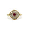Bague 54 Bague en or jaune 750 avec diamants baguette et rubis 58 Facettes 1379