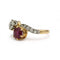 Bague 52 Bague Toi et Moi en or avec diamants et rubis birman non chauffé 58 Facettes 1336