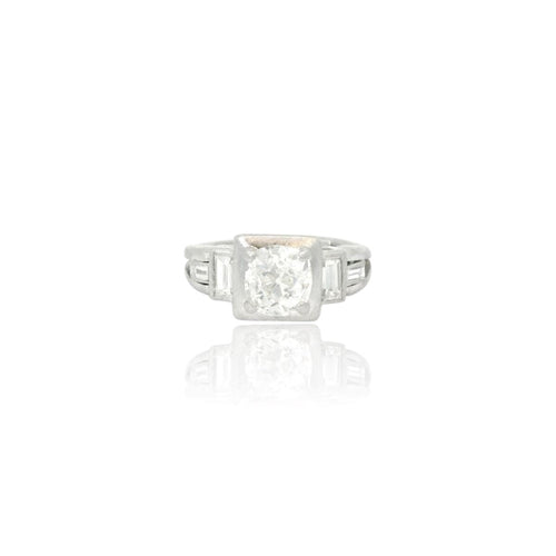 Bague 50 Bague Art déco en or blanc 18K avec diamants 58 Facettes
