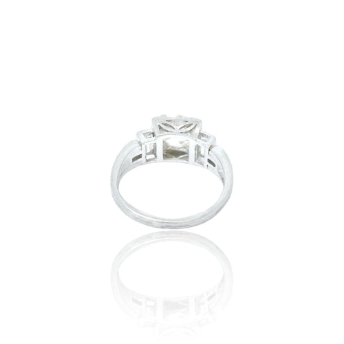 Bague 50 Bague Art déco en or blanc 18K avec diamants 58 Facettes