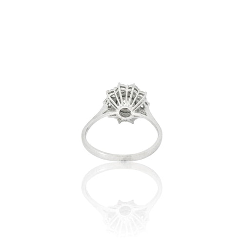 Bague 58 Bague cluster en or blanc 18K et diamants 58 Facettes